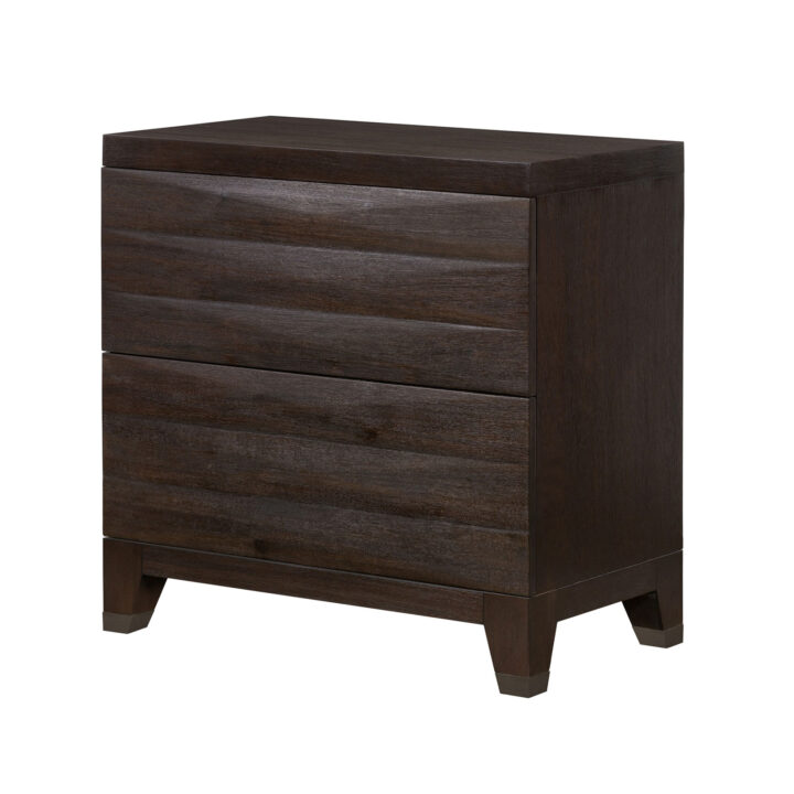 Cassey Nightstand Side Table (EM-CSN-321832) - Wire Brushed Coffee