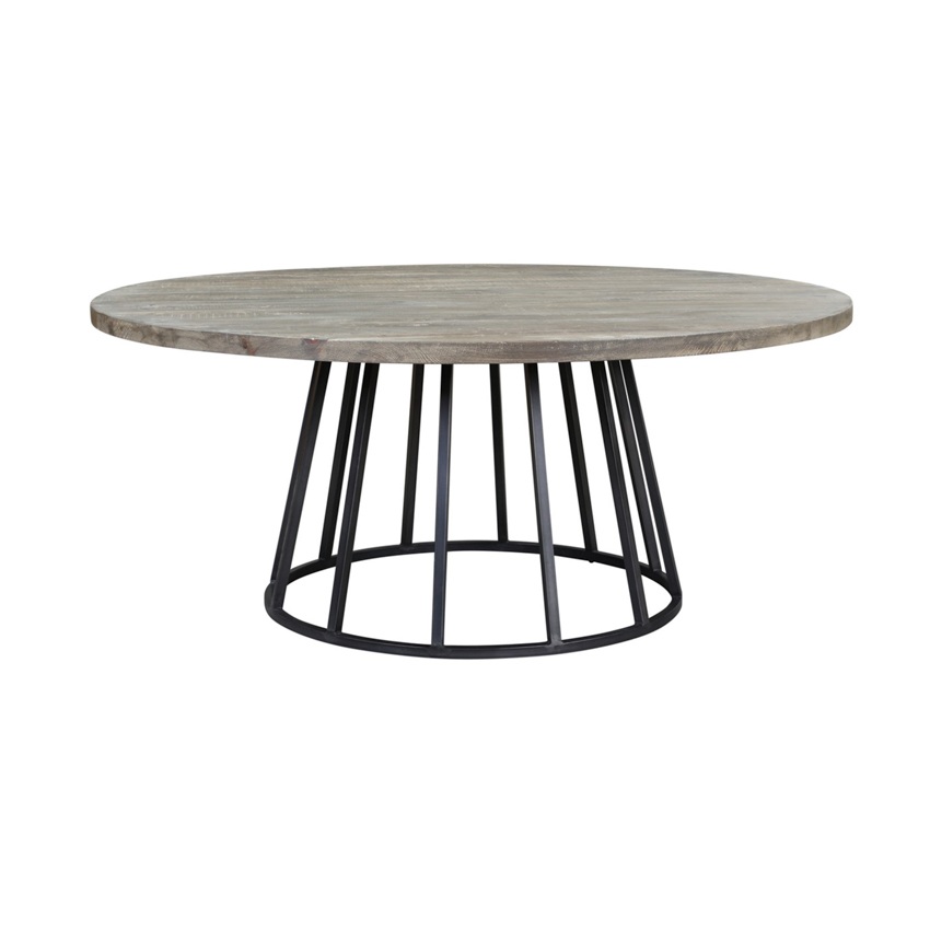 Knox 72 Rd Dining Table Ah Kdt 727230, Knox 72 Round Dining Table Storm Gray Reclaimed Wood